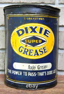 Rare Vintage Dixie Gas Super Axle Grease 5-Pound Can (AS-IS)
