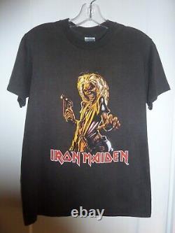 Rare Vintage IRON MAIDEN 80s Killers on Tour Original Concert T Shirt Sz M USA