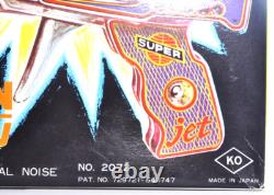 Rare Vintage KO Super Jet Ray Gun Transparent, Friction Motor, Sparks, Boxed