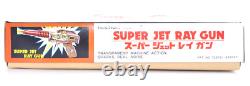 Rare Vintage KO Super Jet Ray Gun Transparent, Friction Motor, Sparks, Boxed