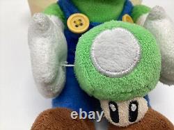 Rare Vintage Nintendo Super Mario Luigi Plush With One Up Mushroom Red Tag Edition