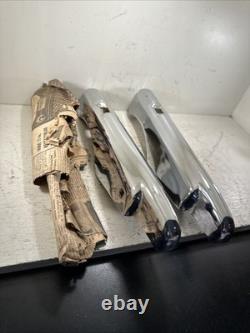 Rare Vintage Pair New Ford Super Deluxe Chrome Bumper Guards NOS Rat Rod