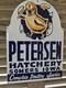 Rare Vintage Petersen Hatchery, Somers Iowa 24x 17 Porcelain Sign Super Nice