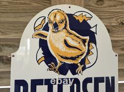 Rare Vintage Petersen Hatchery, Somers Iowa 24x 17 Porcelain Sign Super Nice