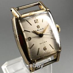 Rare! Vintage SEIKO SUPER S10180 14K GOLD FILLED Hand-winding Square Watch #854