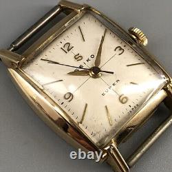 Rare! Vintage SEIKO SUPER S10180 14K GOLD FILLED Hand-winding Square Watch #854