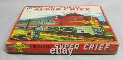 Rare Vintage Santa Fe Super Chief Japan Friction Tin Train Set withSignals MIB
