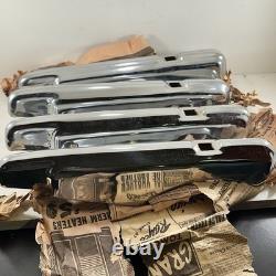 Rare Vintage Set Of 4 New Ford Super Deluxe Chrome Bumper Guards NOS