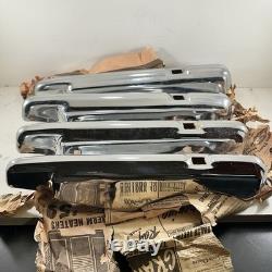 Rare Vintage Set Of 4 New Ford Super Deluxe Chrome Bumper Guards NOS