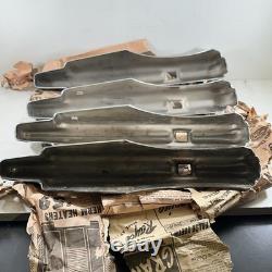 Rare Vintage Set Of 4 New Ford Super Deluxe Chrome Bumper Guards NOS