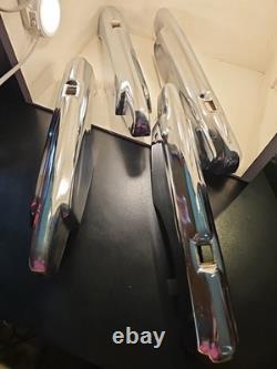 Rare Vintage Set Of 4 New Ford Super Deluxe Chrome Bumper Guards NOS