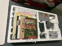Rare Vintage Snes Super Nintendo Donkey Kong Console Set Cib Matching Serial #
