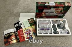 Rare Vintage Snes Super Nintendo Donkey Kong Console Set Cib Matching Serial #