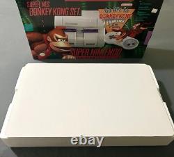Rare Vintage Snes Super Nintendo Donkey Kong Console Set Cib Matching Serial #