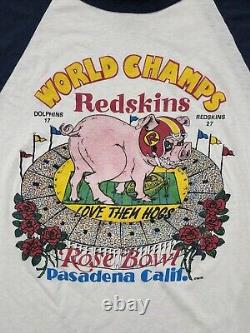 Rare Vintage Super Bowl XVII Washington Redskins World Champs T-Shirt (1983)