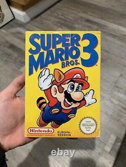 Rare! Vintage Super Mario Bros 3 EUROPA complete CIB nintendo nes Wata VGA