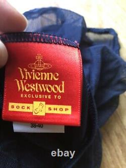 Rare Vintage Vivienne Westwood x Sock Shop 1992 Toile Blue Mesh Bodysuit