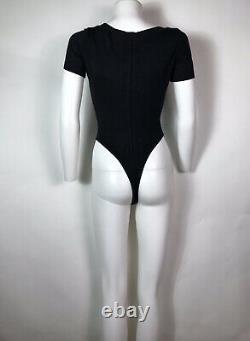 Rare Vtg Alaia 90s Black Bodysuit XS