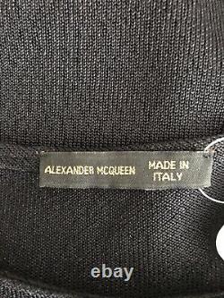 Rare Vtg Alexander McQueen Black 1998 Knit Sheer Panel Top L