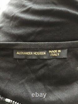 Rare Vtg Alexander McQueen Black Sheer Slash Top 1998 XS