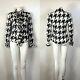 Rare Vtg Alexander McQueen Horn of Plenty Houndstooth Silk Top S