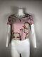 Rare Vtg Chanel Pink Nylon Crop Top Sz L