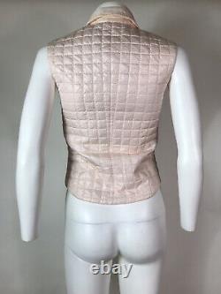 Rare Vtg Chanel Quilted Pink Vest XS 36