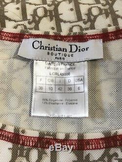 Rare Vtg Christian Dior Beige Trotter Monogram Top S