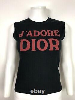 Rare Vtg Christian Dior By John Galliano Black J'adore Tank Top S