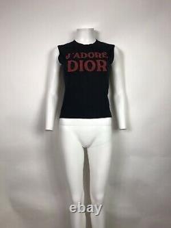 Rare Vtg Christian Dior By John Galliano Black J'adore Tank Top S