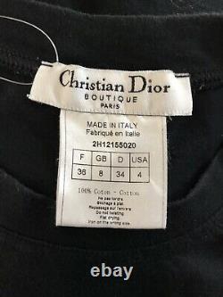 Rare Vtg Christian Dior By John Galliano Black'addict' T Shirt Xs