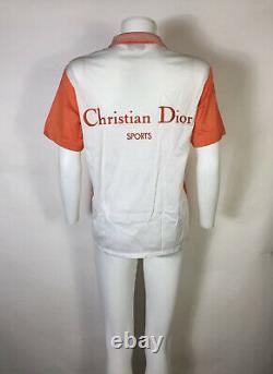 Rare Vtg Christian Dior Sports Orange Polo Top M