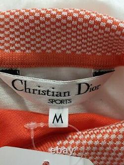 Rare Vtg Christian Dior Sports Orange Polo Top M