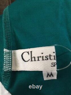 Rare Vtg Christian Dior Sports Teal Green Logo Tank Top M