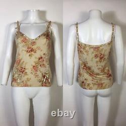 Rare Vtg Christian Dior by John Galliano AW2010 Beige Floral Knit Top M