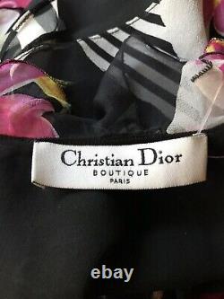 Rare Vtg Christian Dior by John Galliano Black Dior Dolls Sleeveless Silk Top M