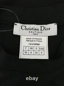 Rare Vtg Christian Dior by John Galliano Black Embroided Fish Logo Tank Top XS