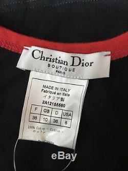 Rare Vtg Christian Dior by John Galliano Black Gothic Logo Tank Top S