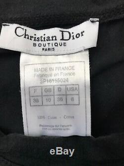 Rare Vtg Christian Dior by John Galliano Black Logo Top S