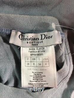 Rare Vtg Christian Dior by John Galliano Blue Suede J'adore Logo Tank Top XS