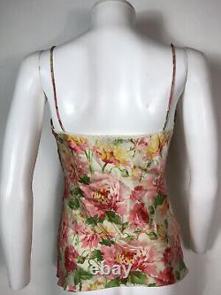 Rare Vtg Christian Dior by John Galliano Floral Print Silk Cami Top SS2005 S