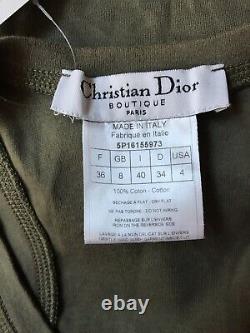 Rare Vtg Christian Dior by John Galliano Green Peace Crystal Top XS