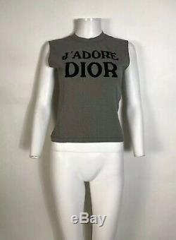 Rare Vtg Christian Dior by John Galliano Houndstooth J'adore Tank Top S