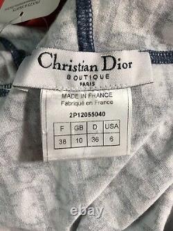 Rare Vtg Christian Dior by John Galliano Navy Trotter Logo Sleeveless Jacket S