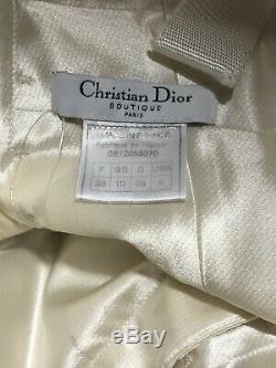 Rare Vtg Christian Dior by John Galliano Off White Corset Top S c. 1999