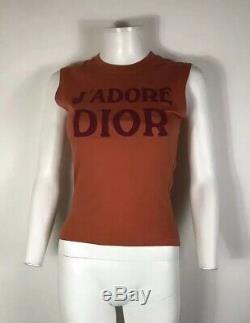 Rare Vtg Christian Dior by John Galliano Orange'J'adore' Tank Top S