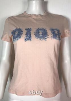 Rare Vtg Christian Dior by John Galliano Peach Logo T Shirt S