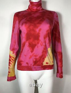 Rare Vtg Christian Dior by John Galliano Pink Tie Dye Knit Top S AW2003