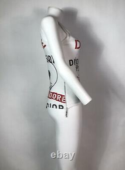 Rare Vtg Christian Dior by John Galliano White Hardcore Chain Top S