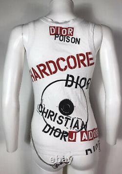 Rare Vtg Christian Dior by John Galliano White Hardcore Chain Top S